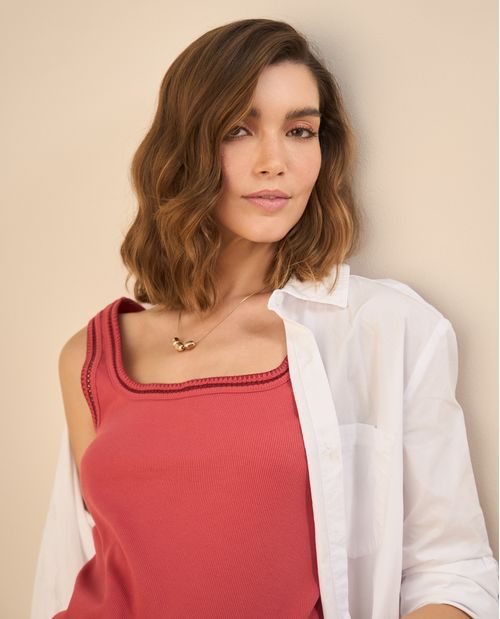 Camiseta de escote redondo para mujer