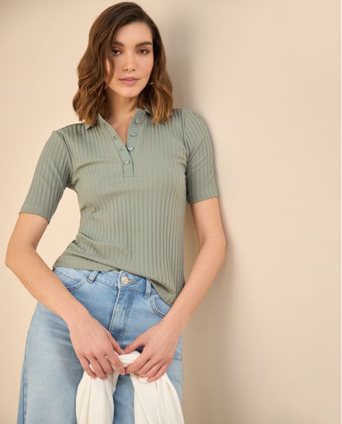 Camiseta tipo polo para mujer