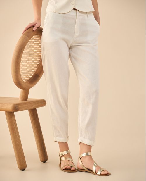 Pantalón tipo lino para mujer