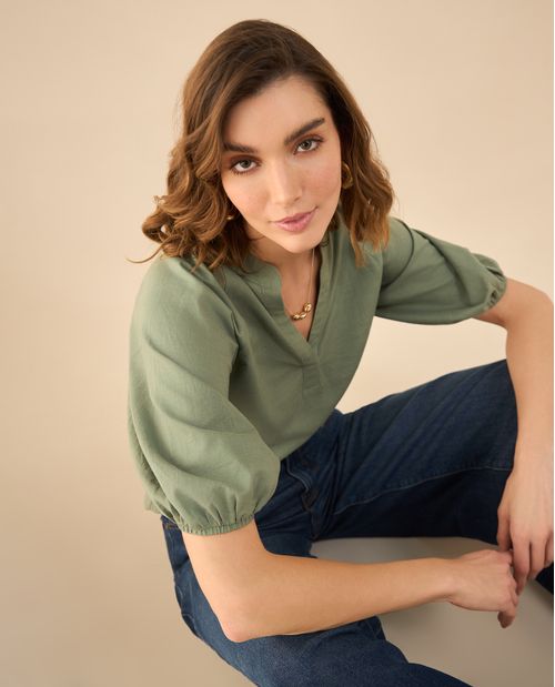 Camisa manga 3/4 para mujer