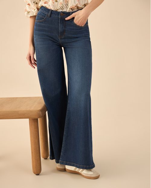 Jean Wide Leg tono oscuro para mujer