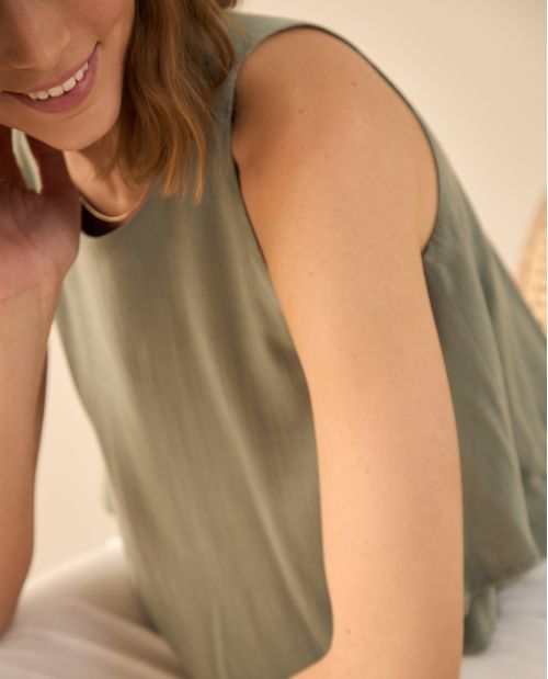 Camisa manga sisa para mujer