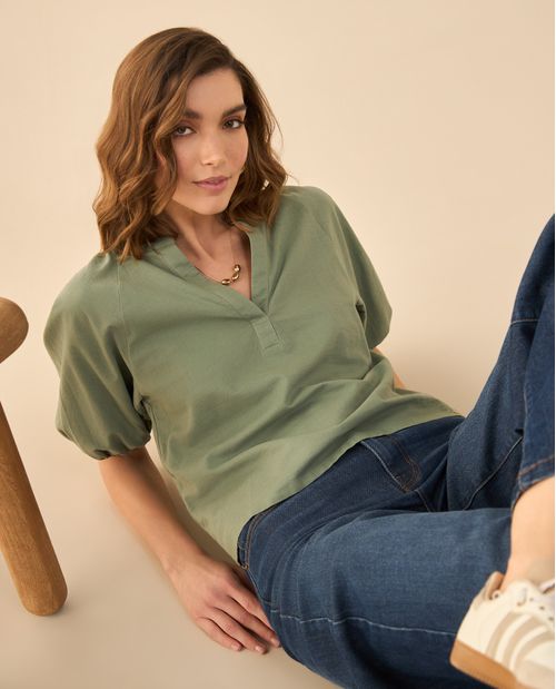 Camisa manga 3/4 para mujer