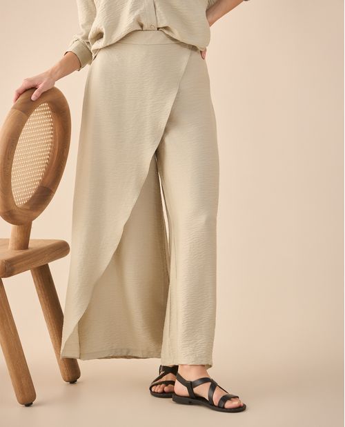 Pantalón de diseño cruzado para mujer
