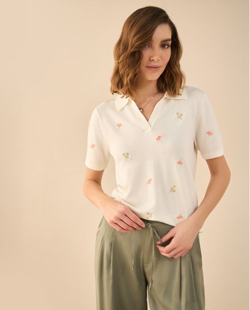 Camiseta tipo polo para mujer