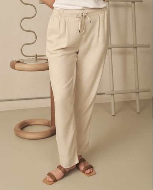 Pantalón con elástico en cintura para mujer
