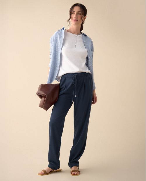 Pantalón elegante ajustable con cordón para mujer