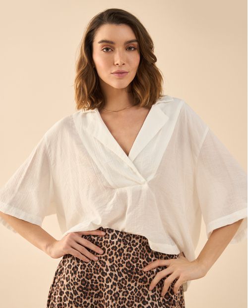Camisa de diseño cerrado para mujer