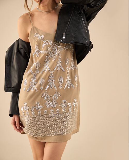 Vestido corto de tiras para mujer