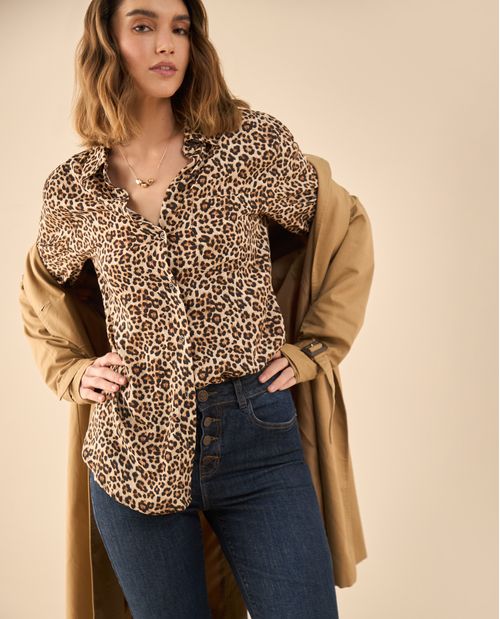 Camisa de animal print para mujer