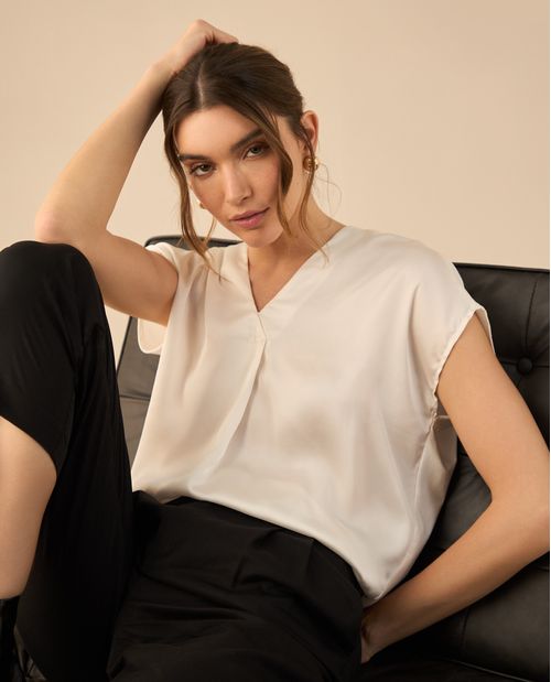 Camisa tipo satín para mujer
