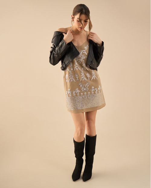 Vestido corto de tiras para mujer