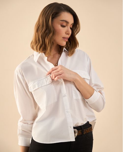 Camisa clásica manga larga para mujer