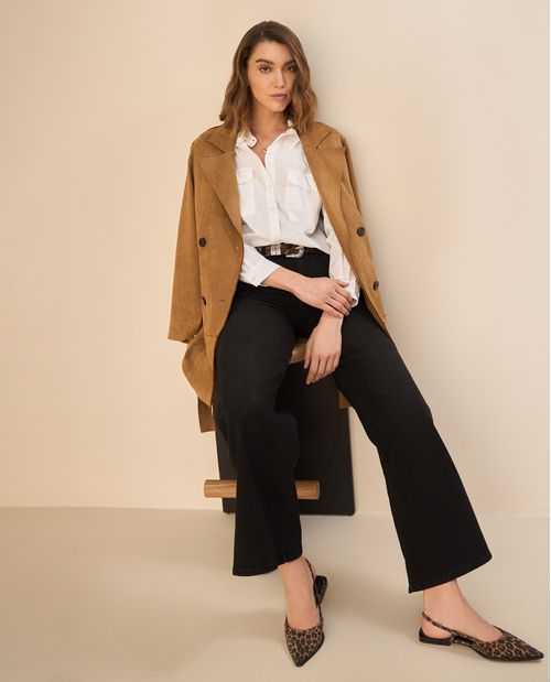 Jean Wide Leg en black denim para mujer