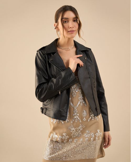 Chaqueta tipo cuero para mujer