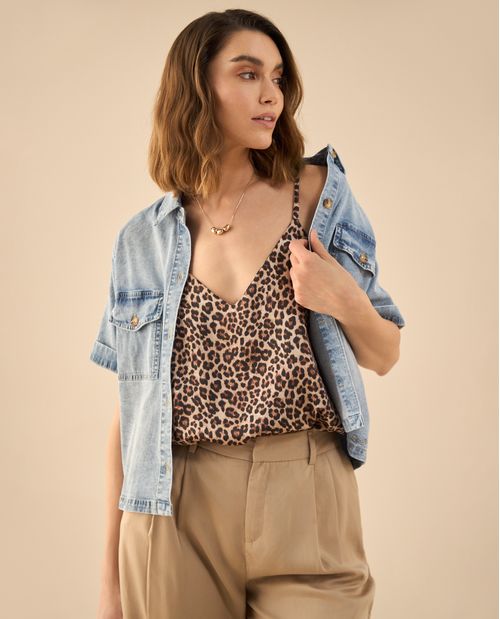Camisa en denim para mujer