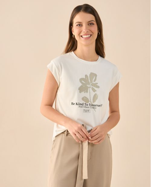 Camiseta clásica manga sisa para mujer