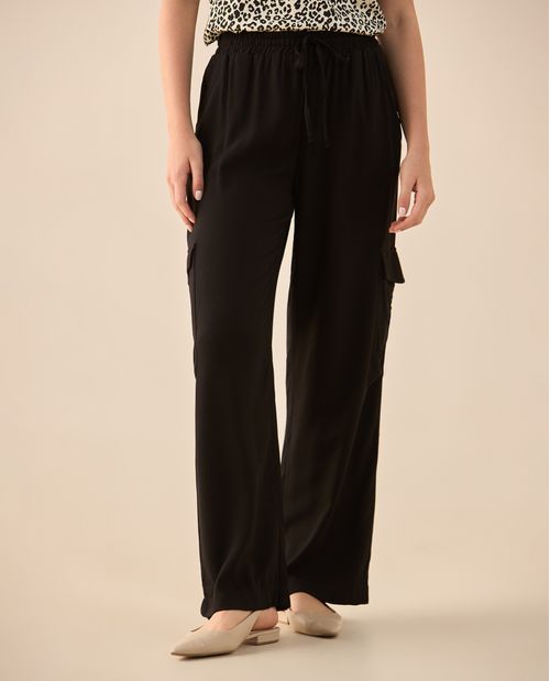 Pantalón de tela fluida para mujer