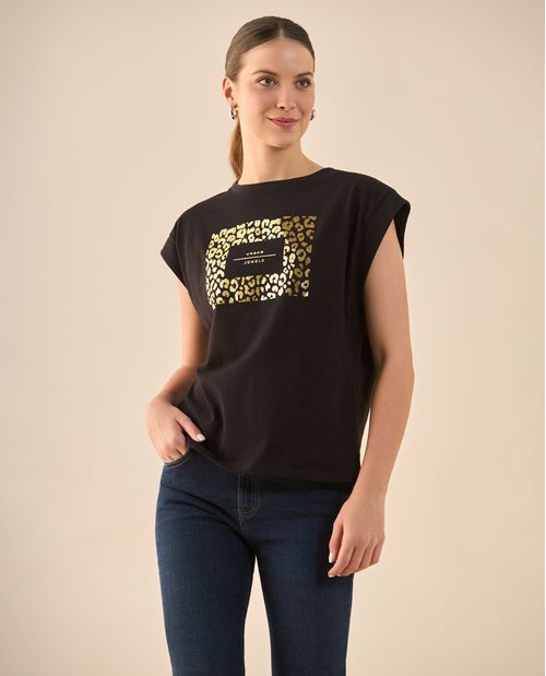 Camiseta con estampado de animal print para mujer