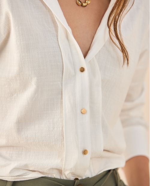 Camisa de tela con textura para mujer