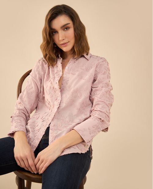 Camisa con detalles bordados para mujer