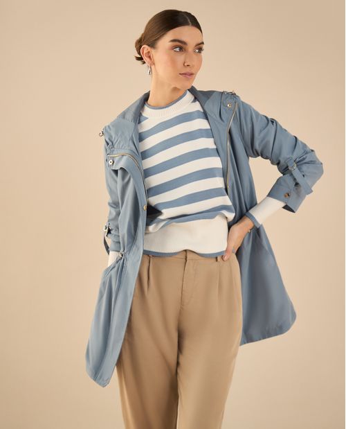 Gilet matelassé long rembourré à capuche oversize pour femme - A2Z