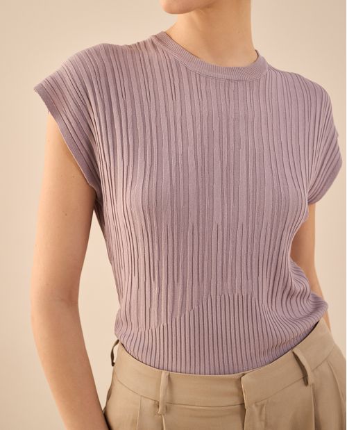 Camisa tejida de diseño cerrado