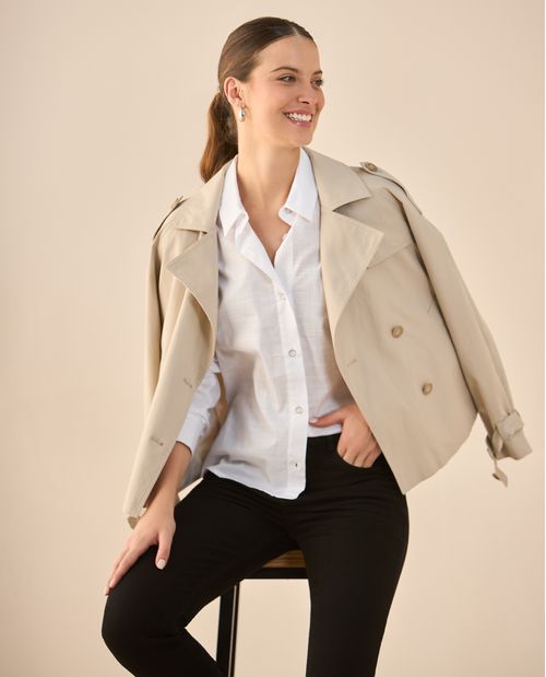 Camisa de diseño abierto para mujer