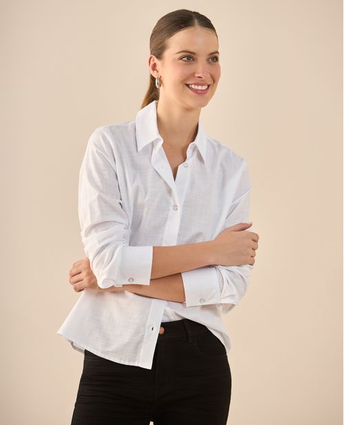 Camisa de diseño abierto para mujer