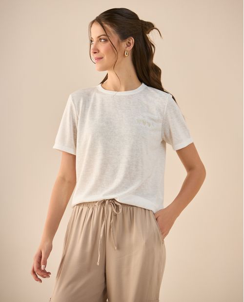 Camiseta con leve transparencia para mujer