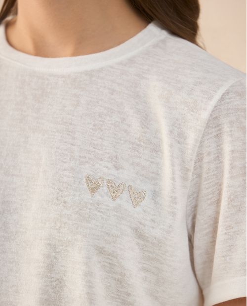 Camiseta con leve transparencia para mujer