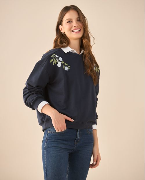 Buzo tejido de diseño cerrado para mujer