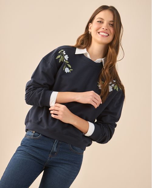 Buzo tejido de diseño cerrado para mujer