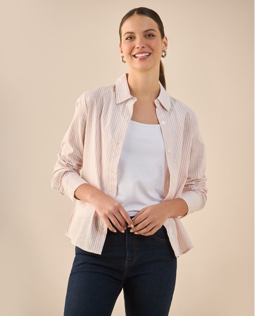 Camisa de diseño abierto para mujer