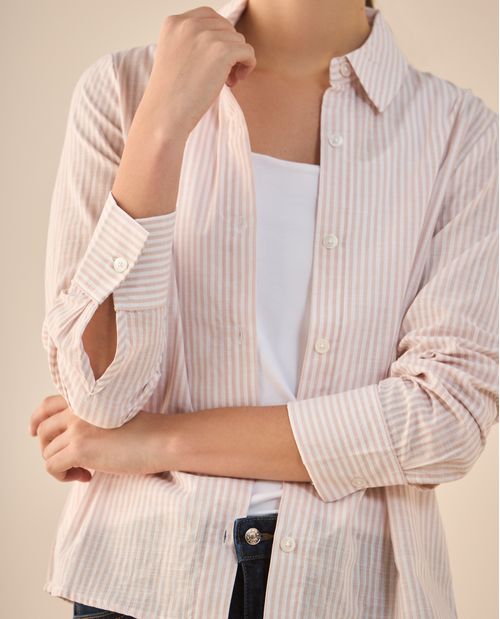 Camisa de diseño abierto para mujer