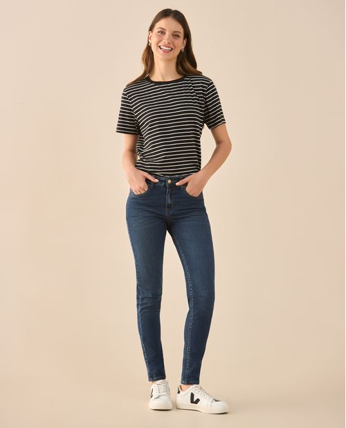 Jean tono oscuro de bota ajustada para mujer