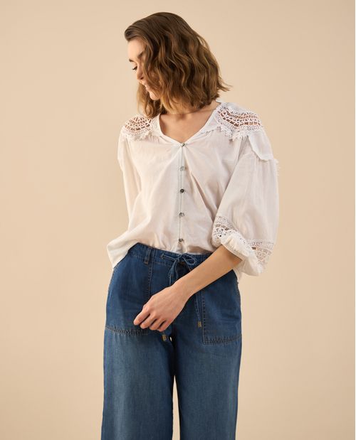 Camisa cuello neru con bolero para mujer