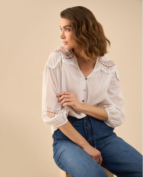 Camisa cuello neru con bolero para mujer