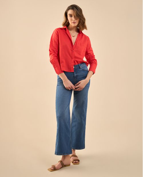 Jean Wide Leg tono oscuro para mujer
