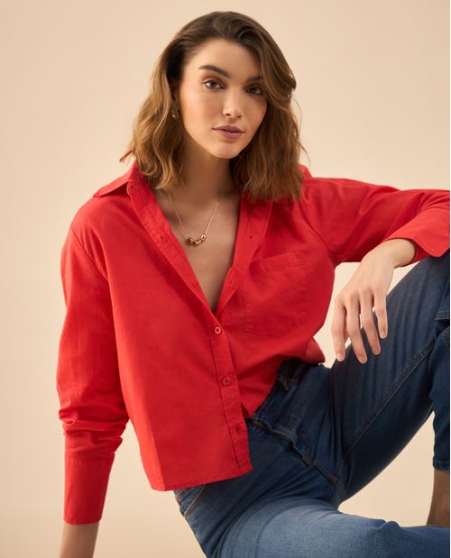 Camisa clásica manga larga para mujer