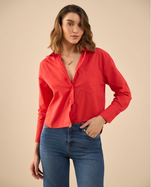 Camisa clásica manga larga para mujer