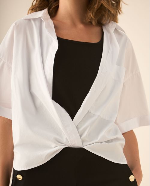 Camisa clásica manga larga 3/4 para mujer