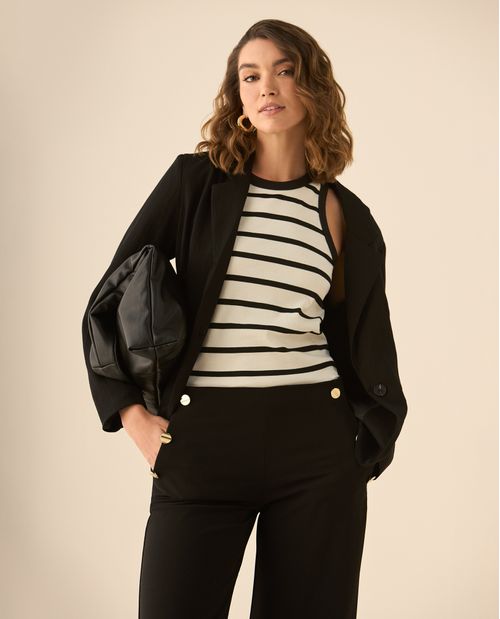 Camiseta de diseño a rayas para mujer