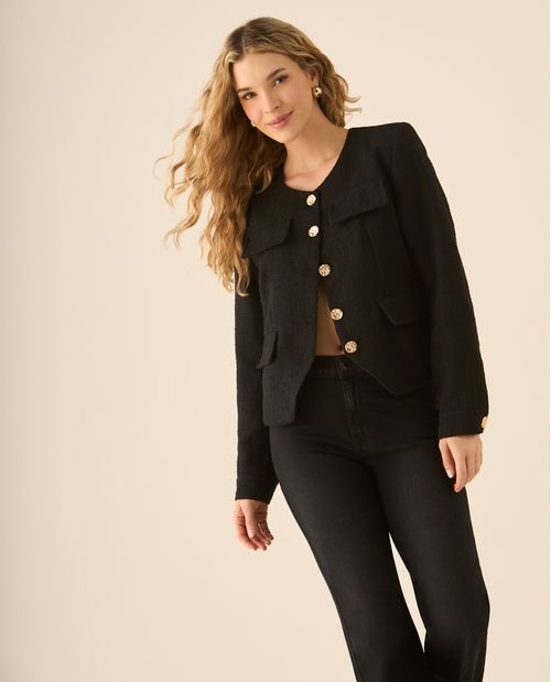 Chaqueta de tela con textura para mujer