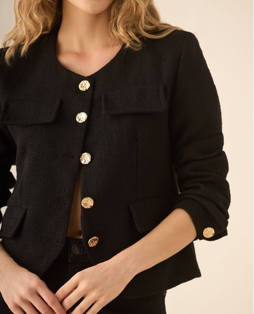 Chaqueta de tela con textura para mujer