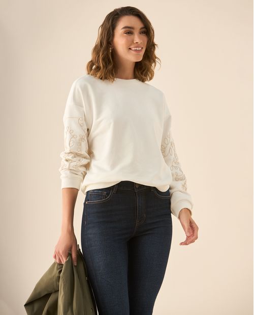 Buzo tejido de diseño cerrado para mujer