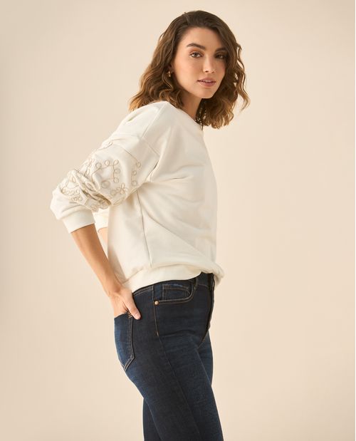 Buzo tejido de diseño cerrado para mujer