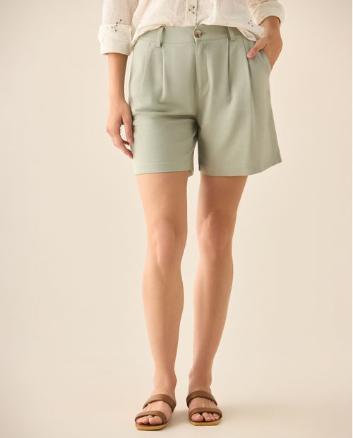 Bermuda con bolsillos en ribete en posterior para mujer