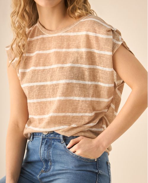 Camiseta con detalle en hombros para mujer