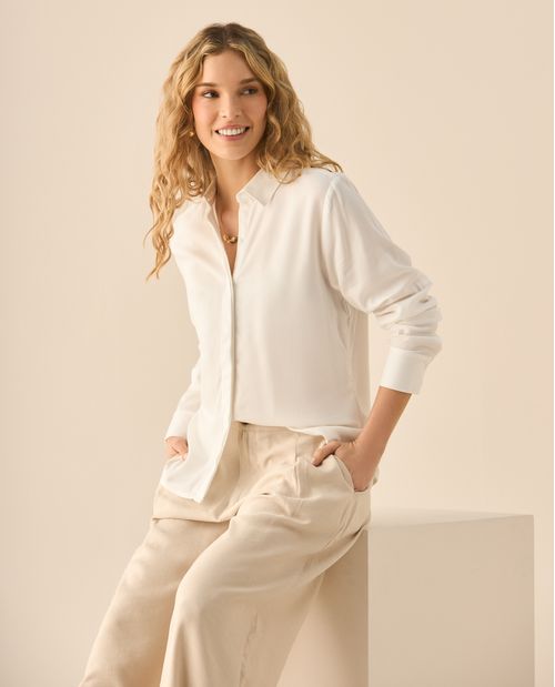 Camisa clásica manga larga para mujer